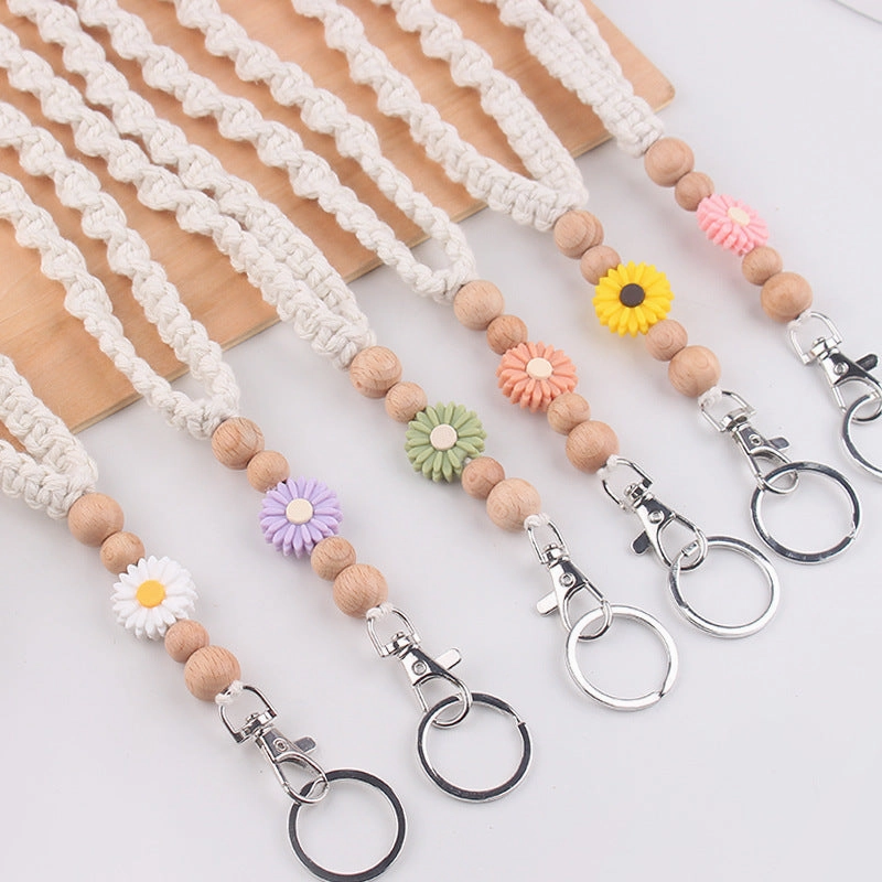 Wholesale Cartoon Little Daisy Handmade Woven Keychain