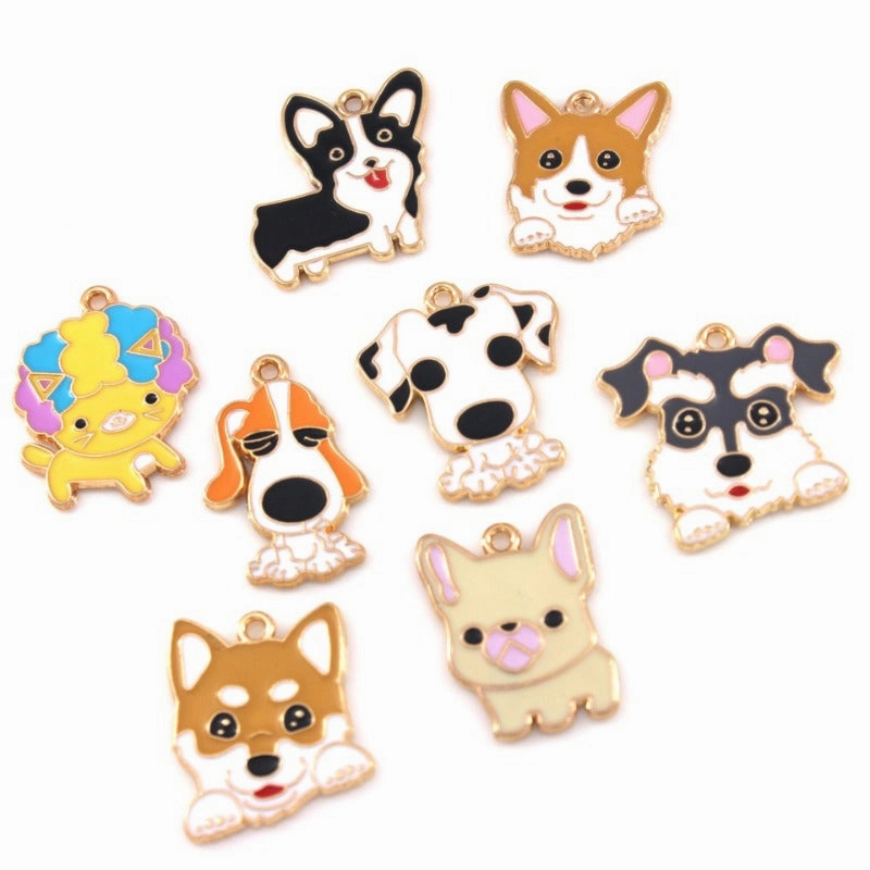 Wholesale Cartoon Pet Dog Diy Alloy Oil Drop Pendant