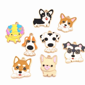 Wholesale Cartoon Pet Dog Diy Alloy Oil Drop Pendant
