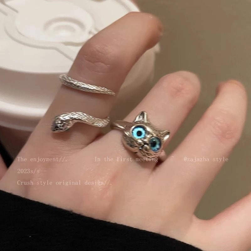 Wholesale Cat snake ring female new fashion personality cold wind index finger ring temperament Internet celebrity girlfriends ring