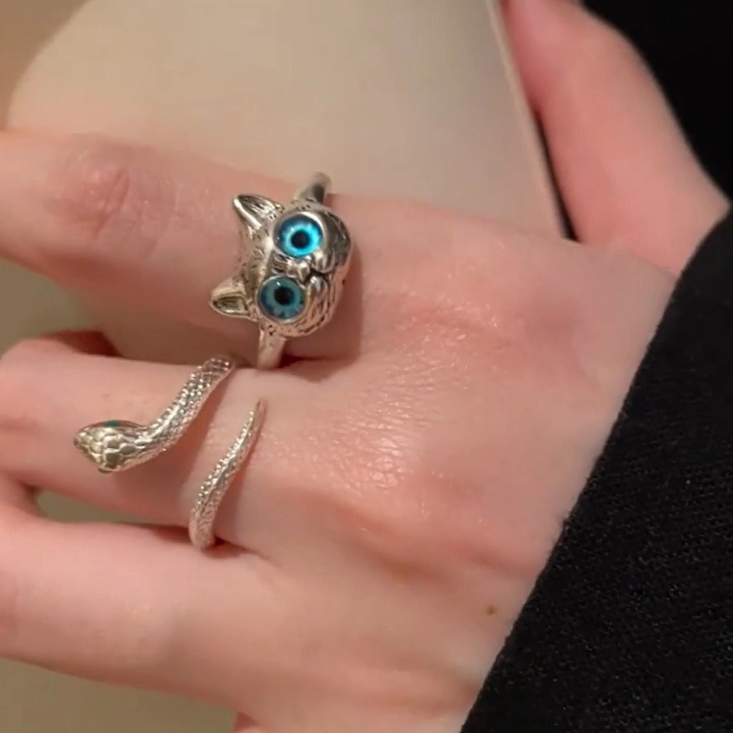 Wholesale Cat snake ring female new fashion personality cold wind index finger ring temperament Internet celebrity girlfriends ring