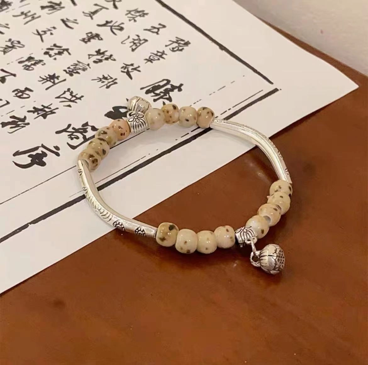Wholesale Ceramic Vintage Wooden Bead Bracelet