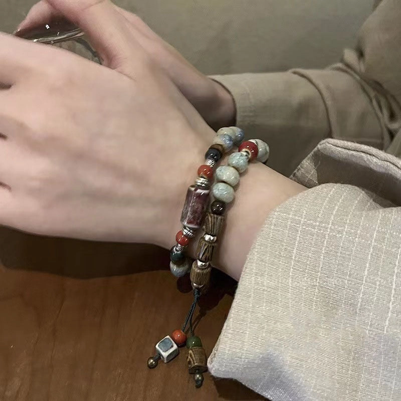 Wholesale Ceramic Vintage Wooden Bead Bracelet