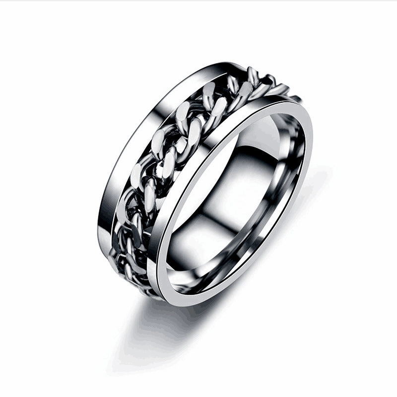 Wholesale Chain Turning Male Stainless & Titanium Rings