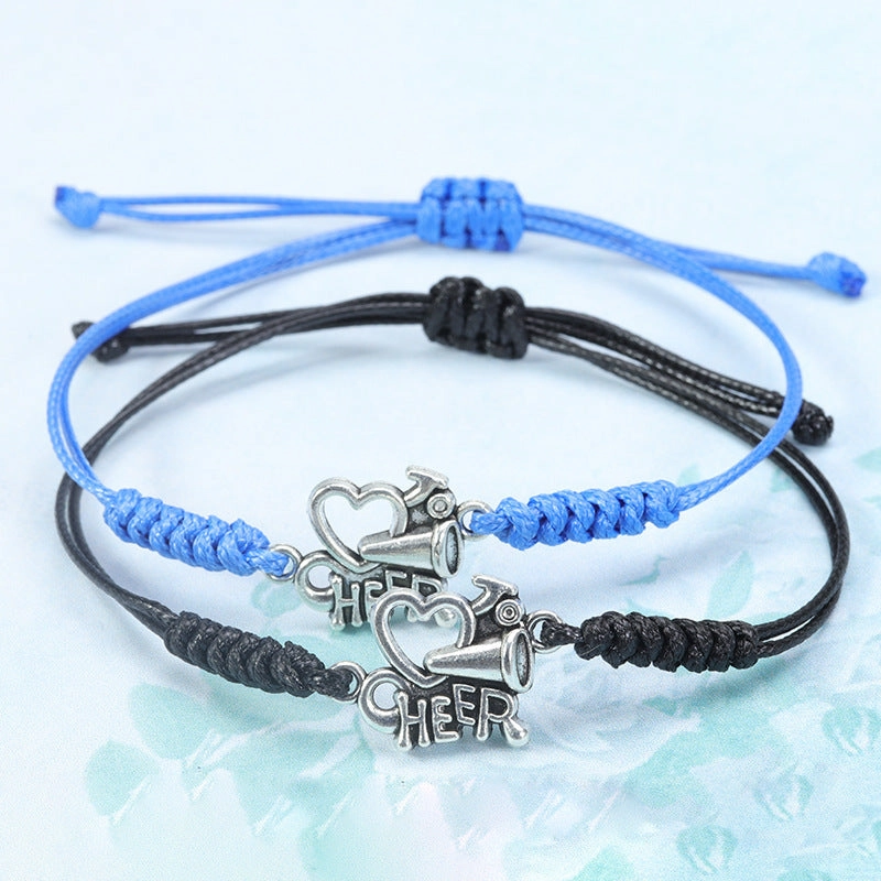 Wholesale Cheerleading Sports Cheer Wax Thread Textile Bracelet