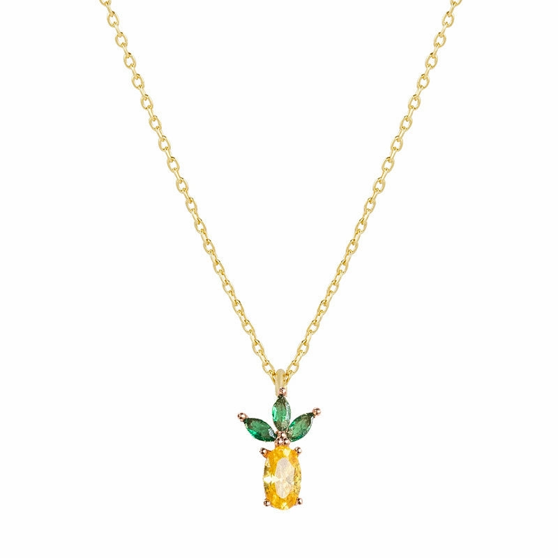 Wholesale Cherry Peach Tropical Fruit Copper Necklace
