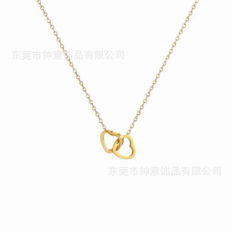 Wholesale Chinese Style Blessing Character To Attract Wealth and Fortune 18K Gold Plated Anti-allergic Titanium Steel Non-fading Necklaces