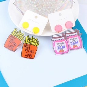 Wholesale Chips Drinks Acrylic Earrings