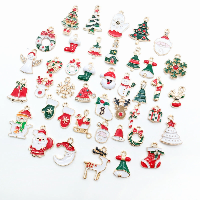 Wholesale Christmas Alloy Drip Oil DIY Necklace Pendant Accessories