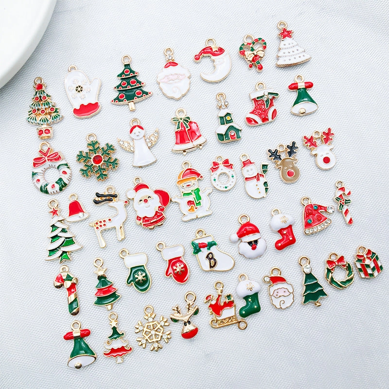 Wholesale Christmas Alloy Drip Oil DIY Necklace Pendant Accessories