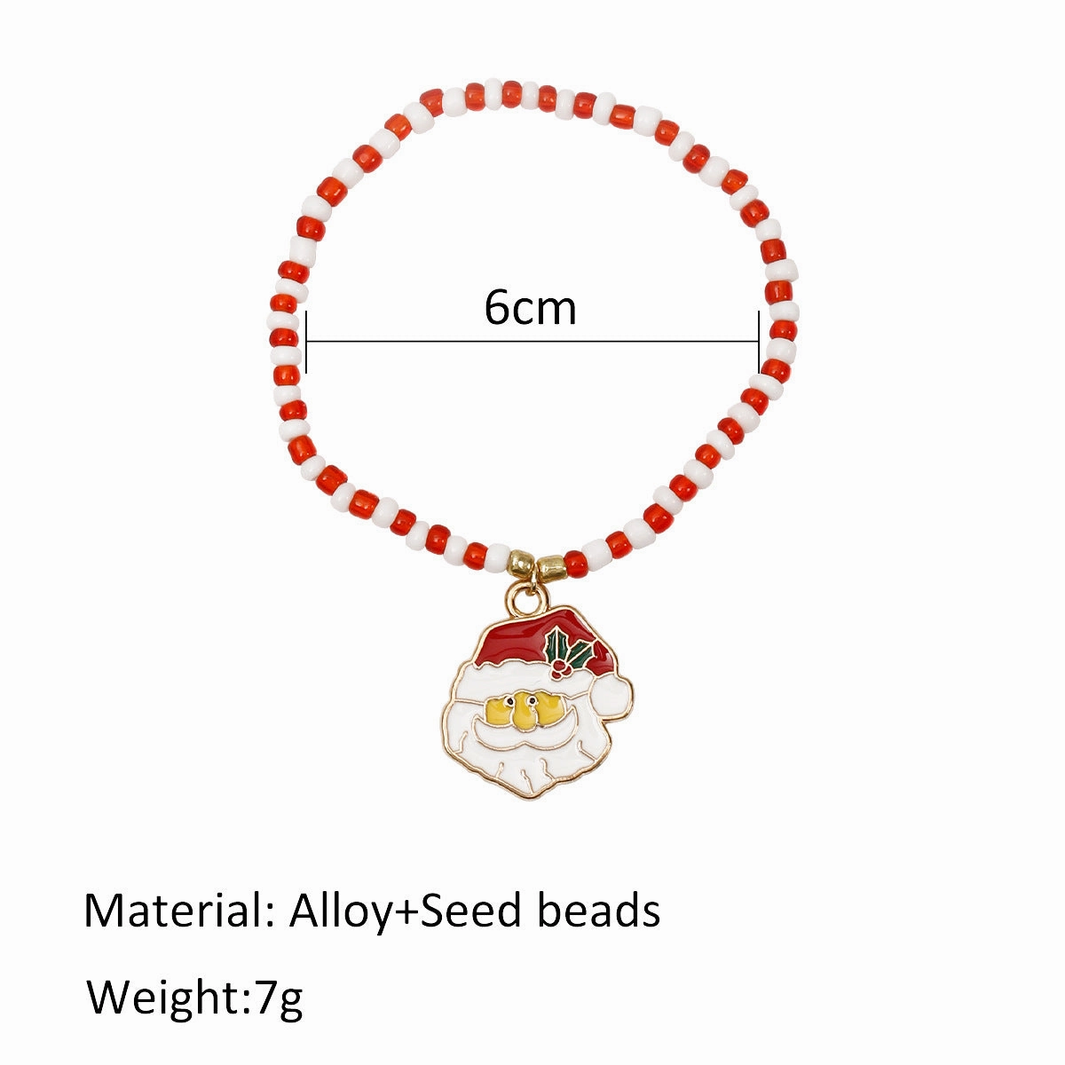 Wholesale Christmas Beaded Gloves Elastic Rope Rice Beads Christmas Tree Boots Pendant Bracelet