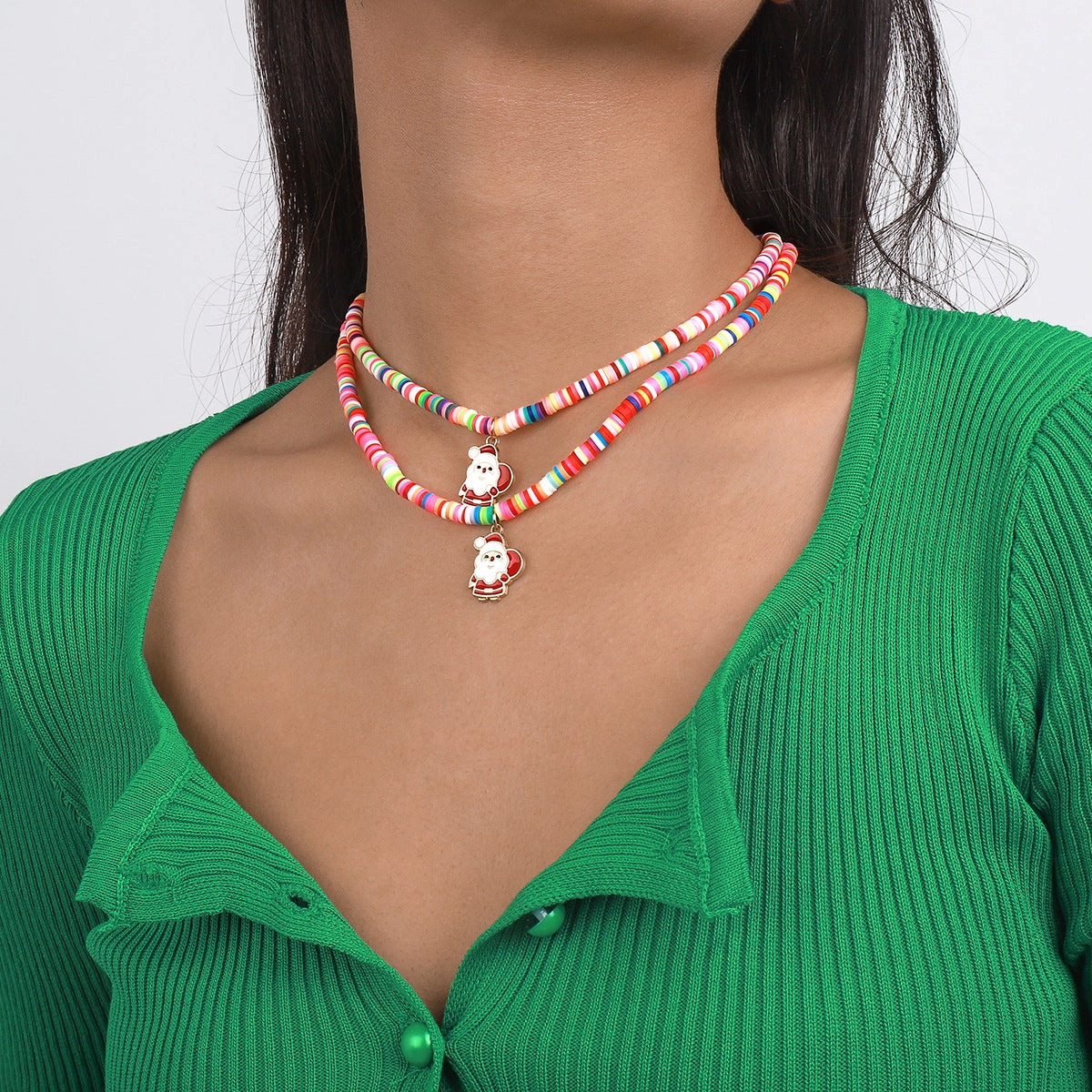 Wholesale Christmas Bohemian Ethnic Style Oil Drop Necklace