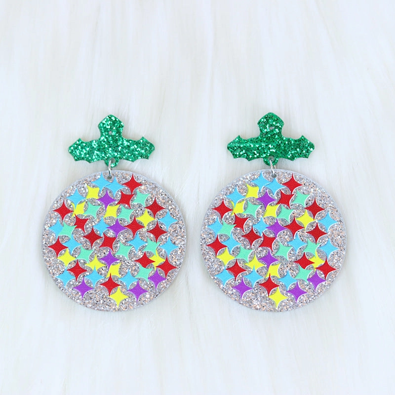 Wholesale Christmas Cake Christmas Tree Acrylic Earrings