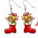 Wholesale Christmas Cartoon Christmas Tree Hohoho Elk Cow Consumption Cow Cat Rainbow Acrylic Earrings