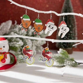 Wholesale Christmas Cartoon Santa Claus Acrylic Earrings