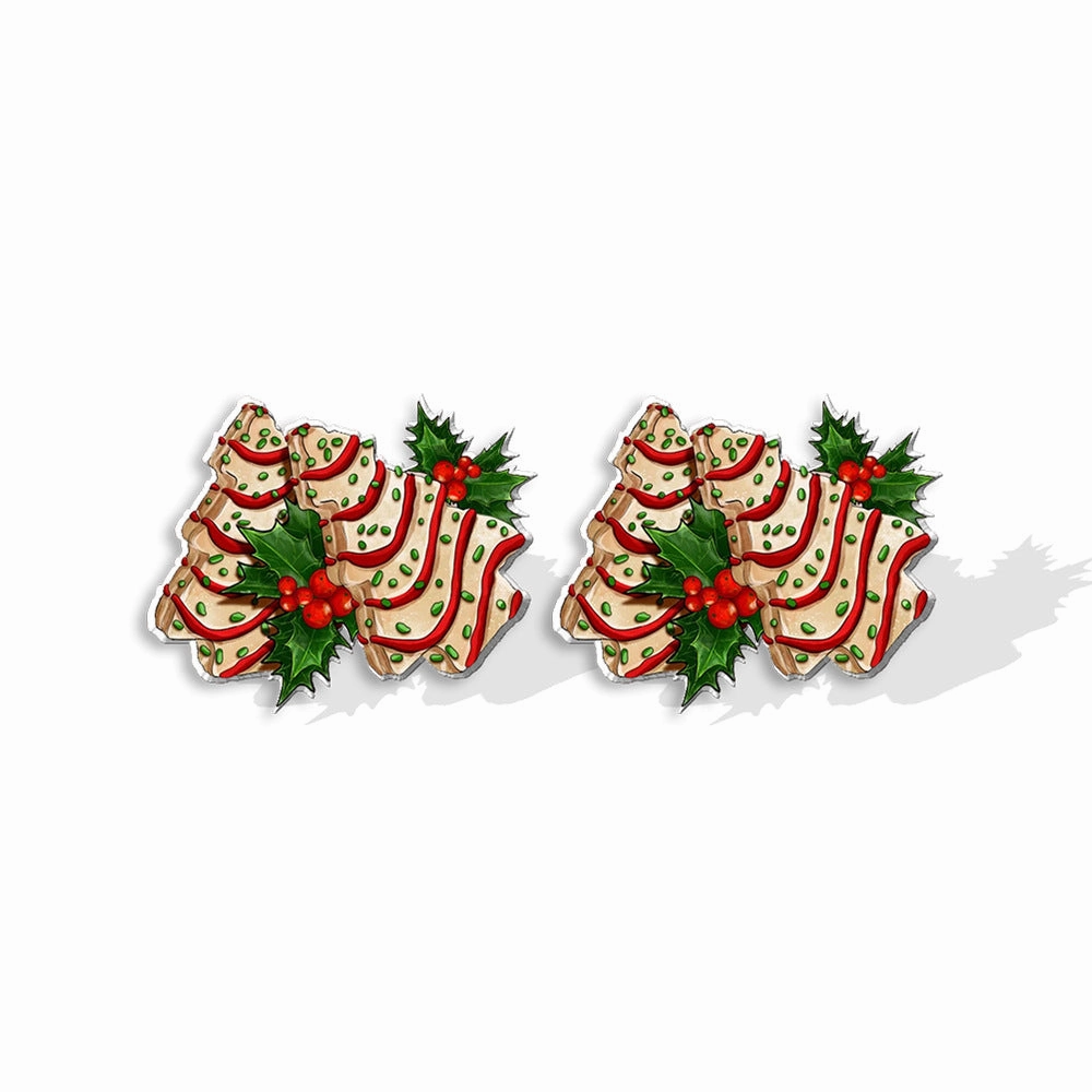 Wholesale Christmas Christmas Cake Christmas Tree Acrylic Earrings