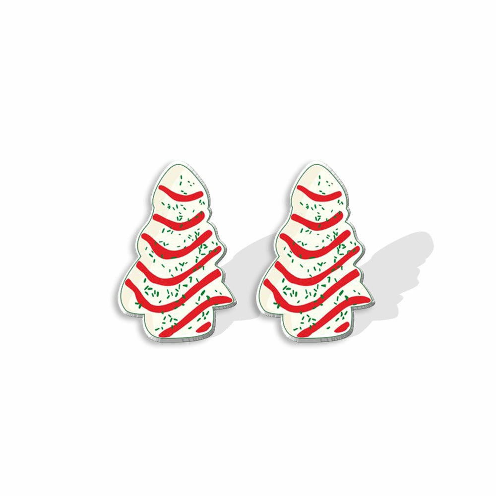 Wholesale Christmas Christmas Cake Christmas Tree Acrylic Earrings
