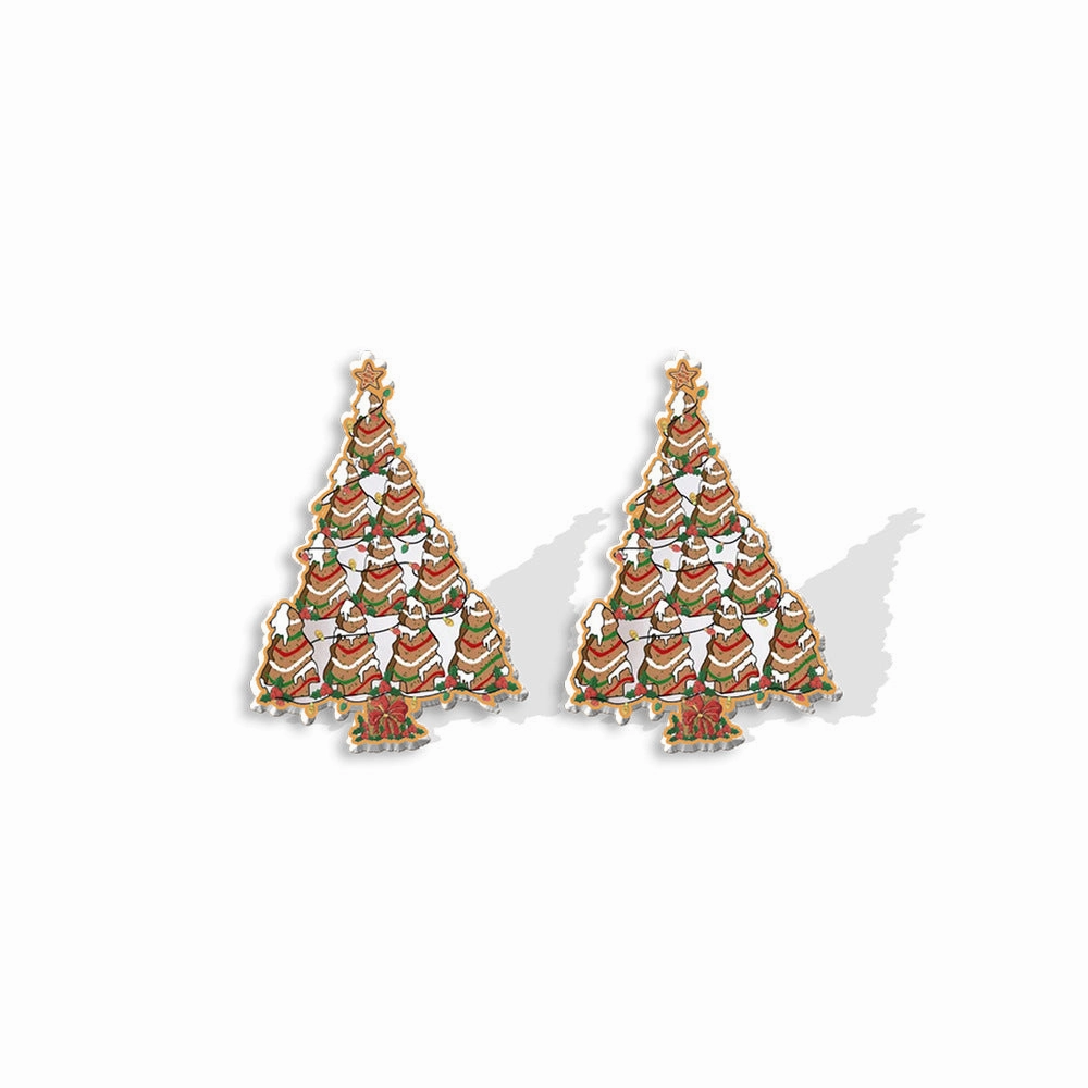 Wholesale Christmas Christmas Cake Christmas Tree Acrylic Earrings