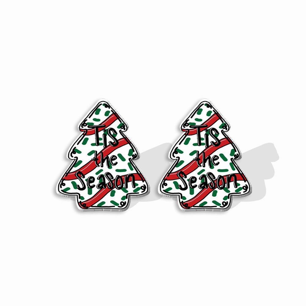 Wholesale Christmas Christmas Cake Christmas Tree Acrylic Earrings