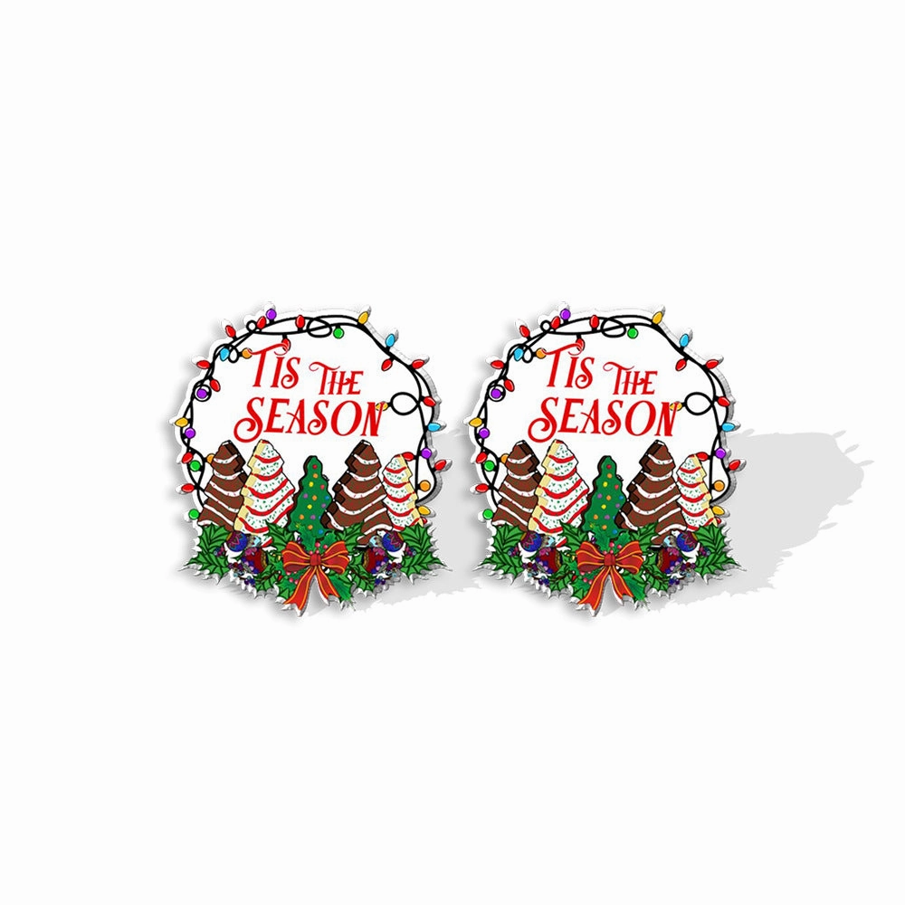 Wholesale Christmas Christmas Cake Christmas Tree Acrylic Earrings
