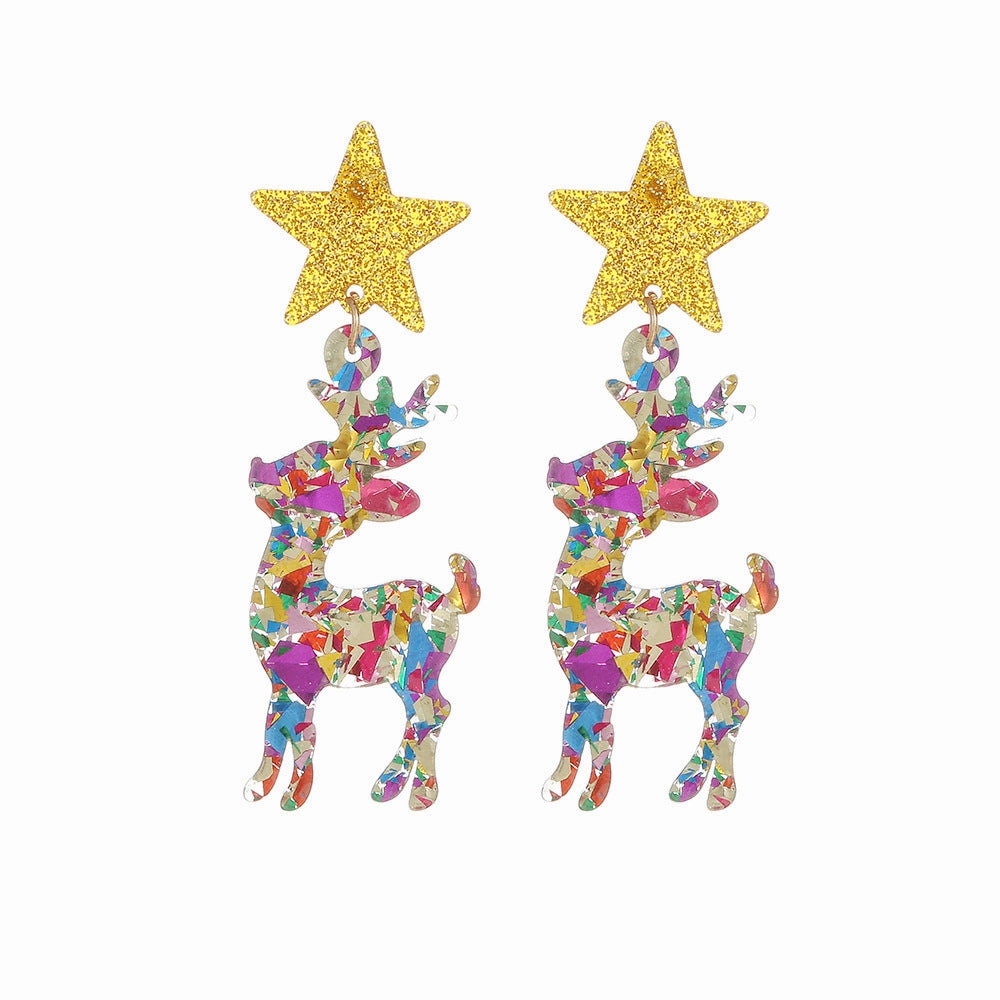 Wholesale Christmas Clothes, Hats, Deer Acrylic Earrings