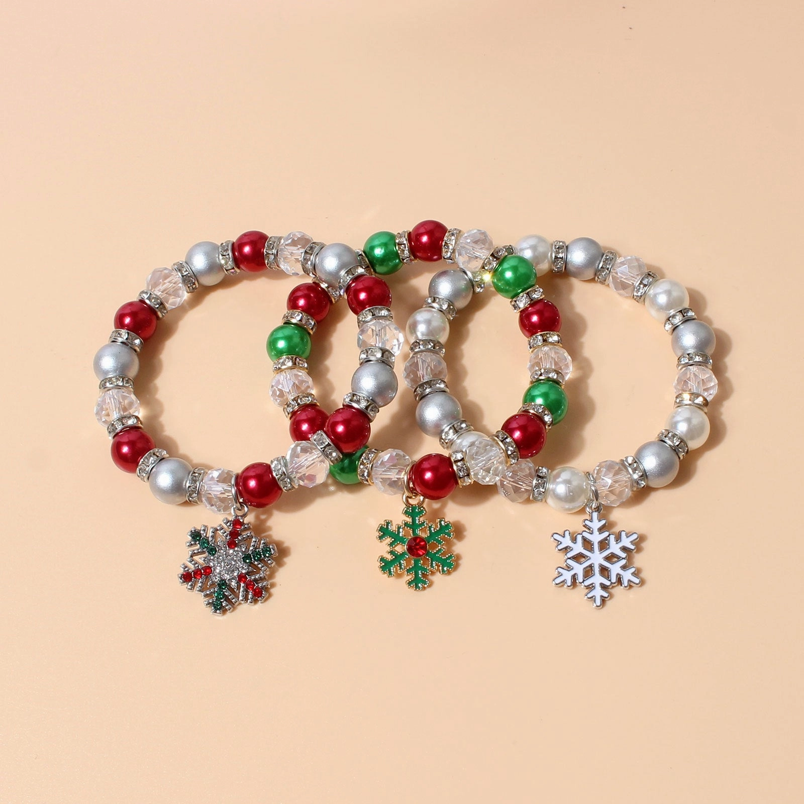 Wholesale Christmas Colorful Beads Beaded Bracelet Jewelry Bracelet