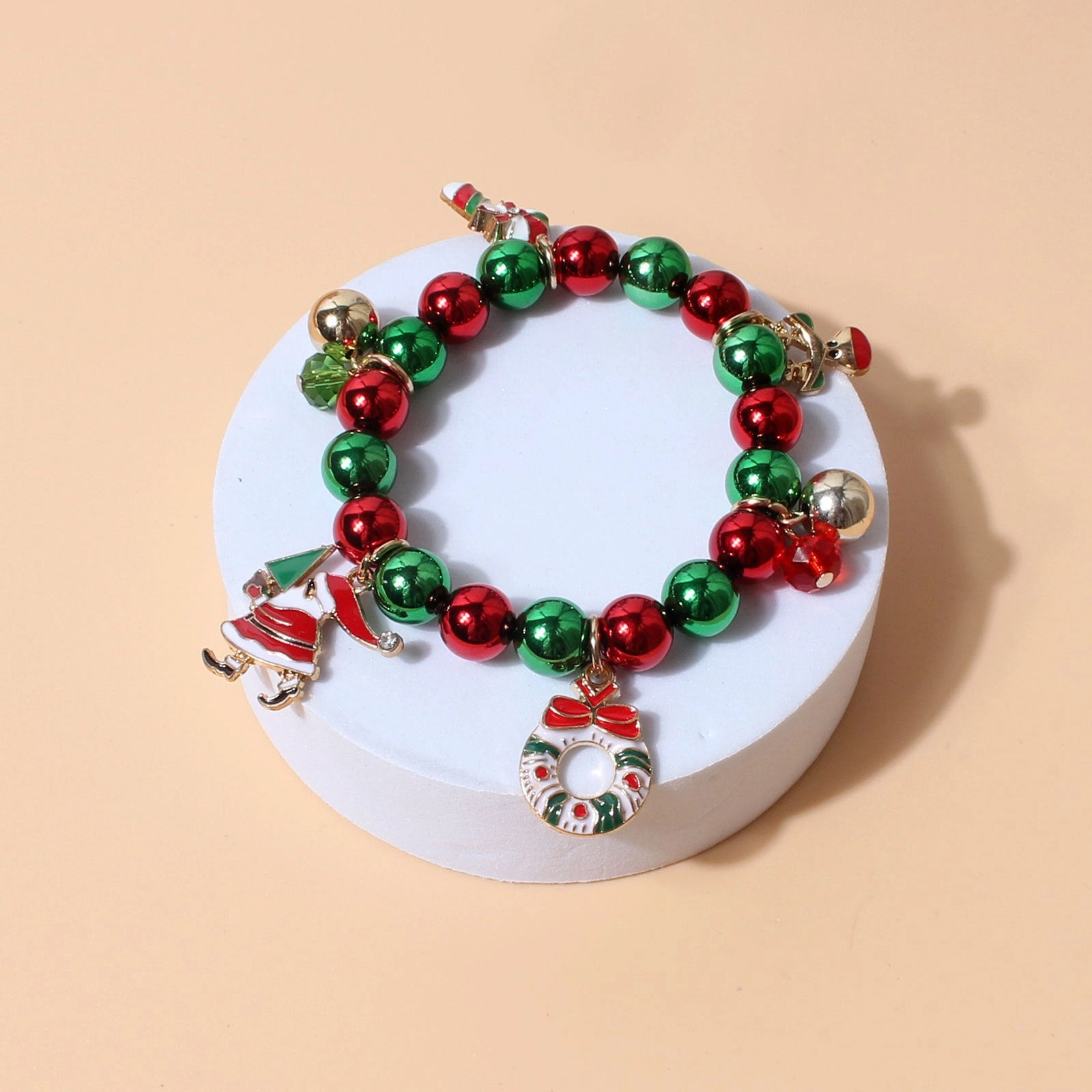 Wholesale Christmas Colorful Beads Beaded Ornament Bracelet
