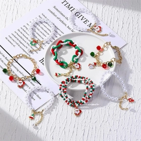 Wholesale Christmas Crystal Beaded Christmas Bracelet for Women