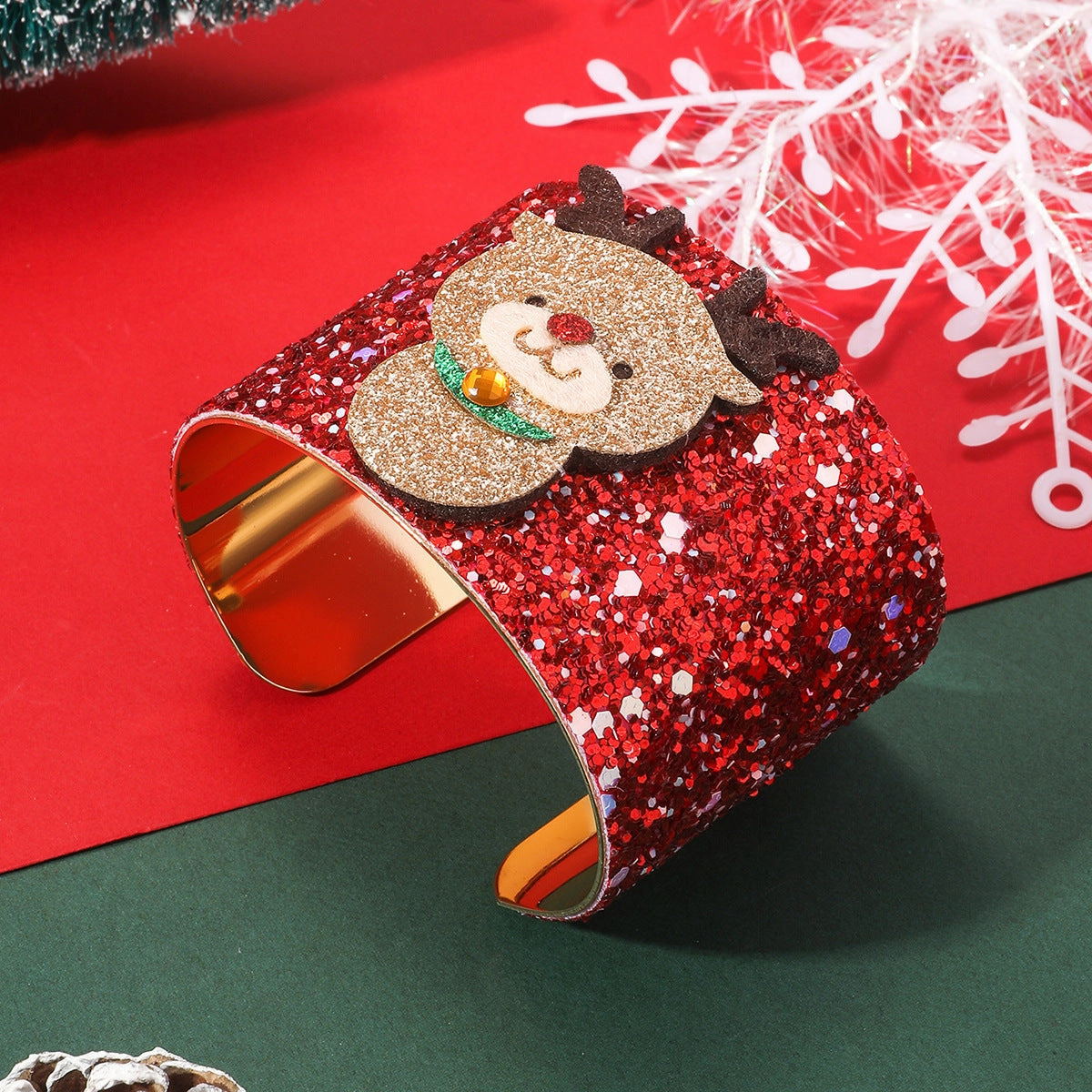 Wholesale Christmas Cute Cartoon Creative Santa Claus Elk Bell Bracelet