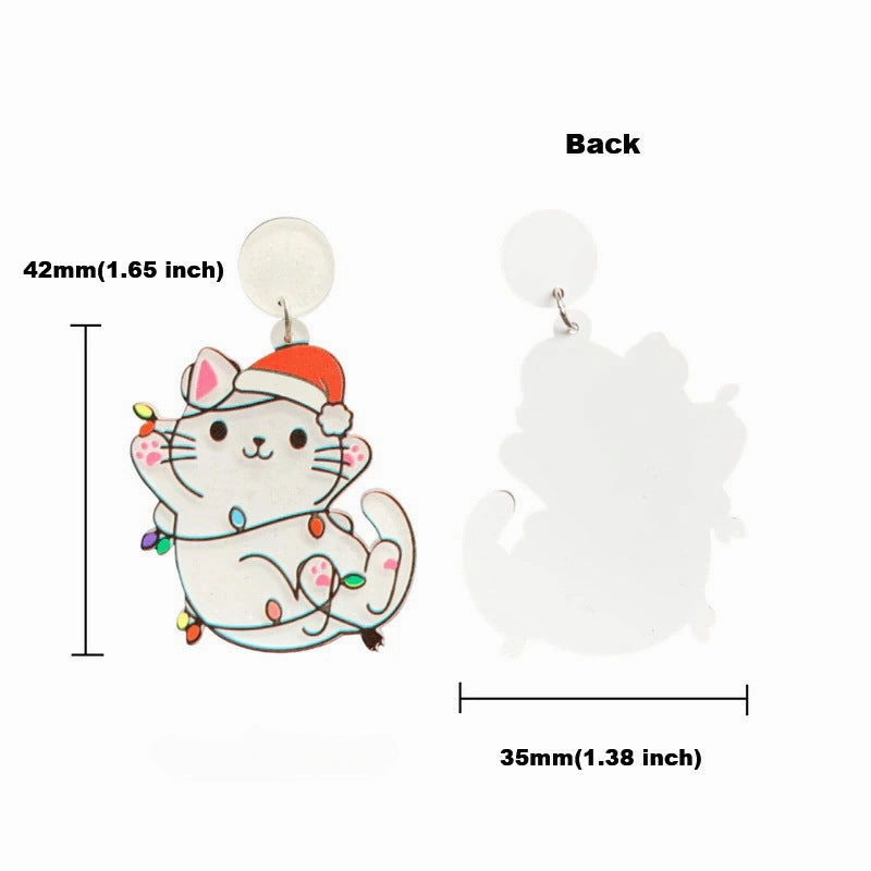 Wholesale Christmas Dinosaur Cactus Gingerbread Man Acrylic Earrings