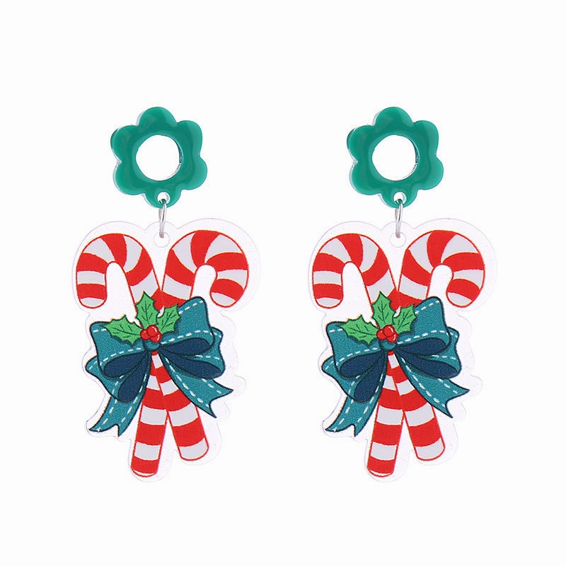 Wholesale Christmas Double-sided Glitter Acrylic Earrings