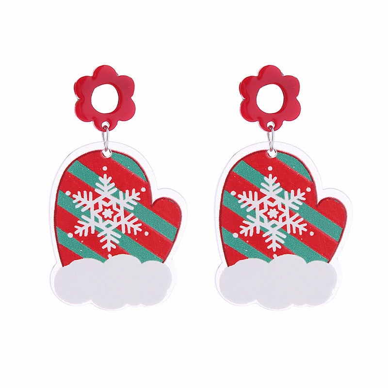 Wholesale Christmas Double-sided Glitter Acrylic Earrings