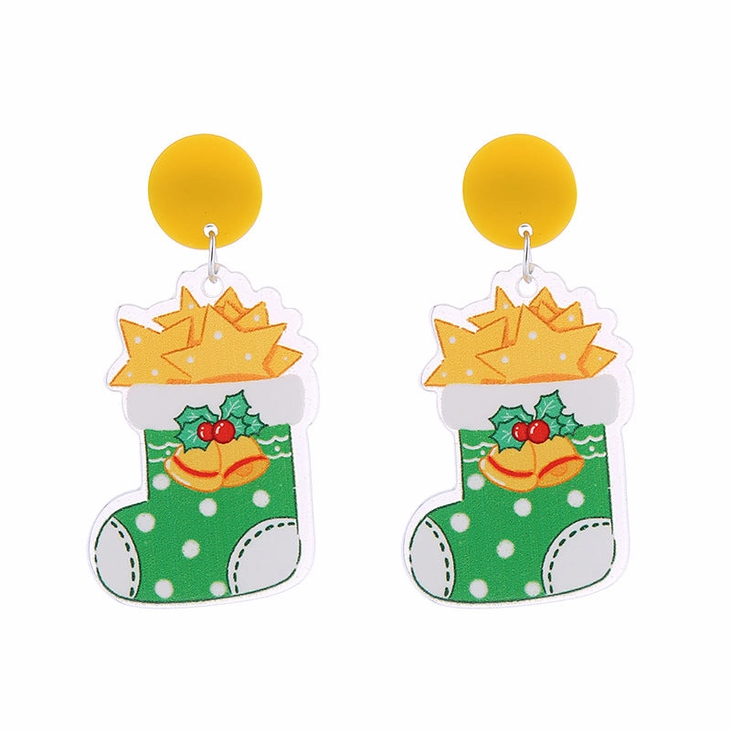 Wholesale Christmas Double-sided Glitter Acrylic Earrings