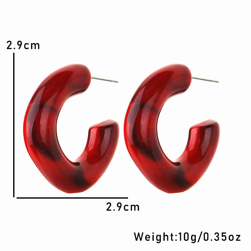 Wholesale Christmas Earrings Vintage Burgundy Acrylic Earrings