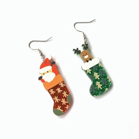 Wholesale Christmas Elk Santa Snowman Acrylic Earrings