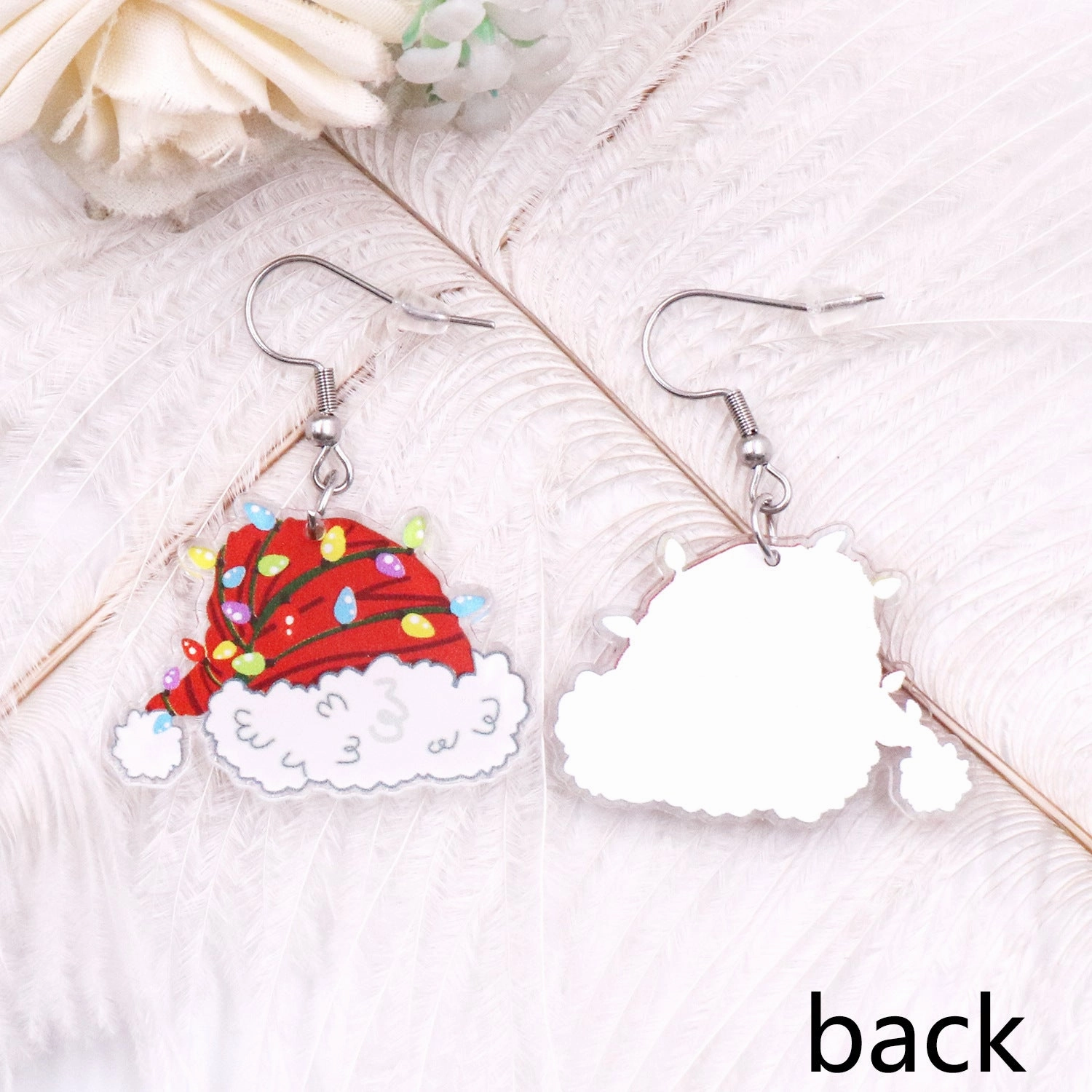 Wholesale Christmas Hat Earrings Acrylic Earrings