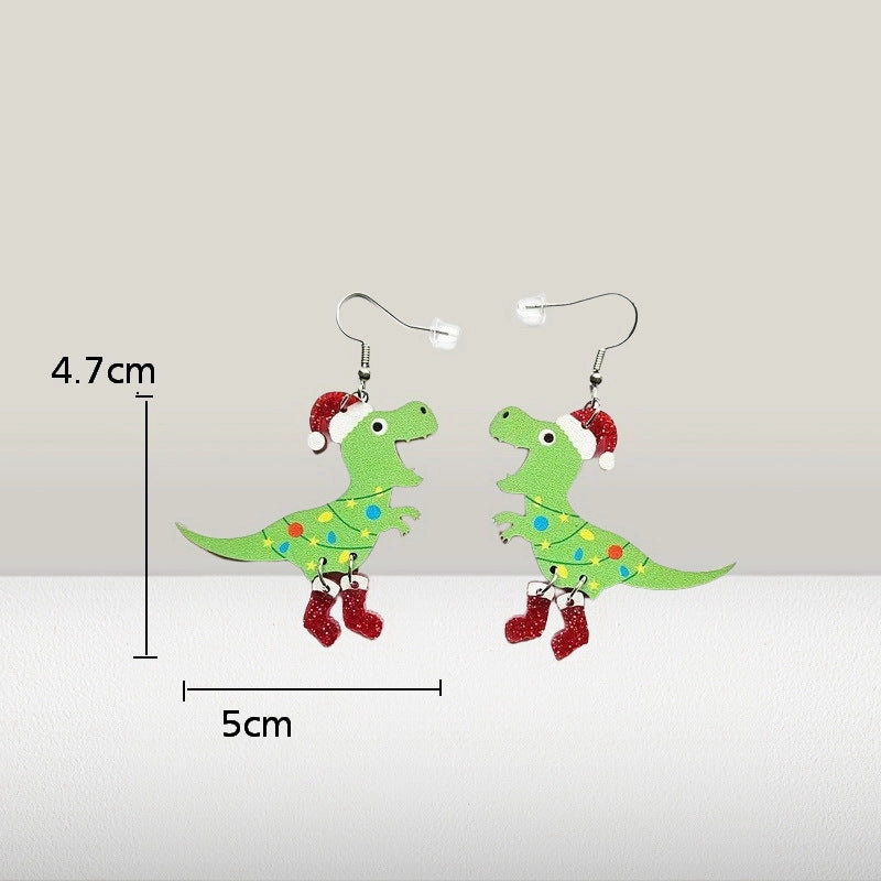 Wholesale Christmas Hen Cow Cow Animal Earrings