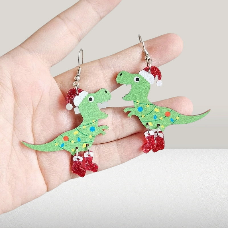 Wholesale Christmas Hen Cow Cow Animal Earrings
