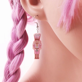 Wholesale Christmas Knight Pink Acrylic Earrings
