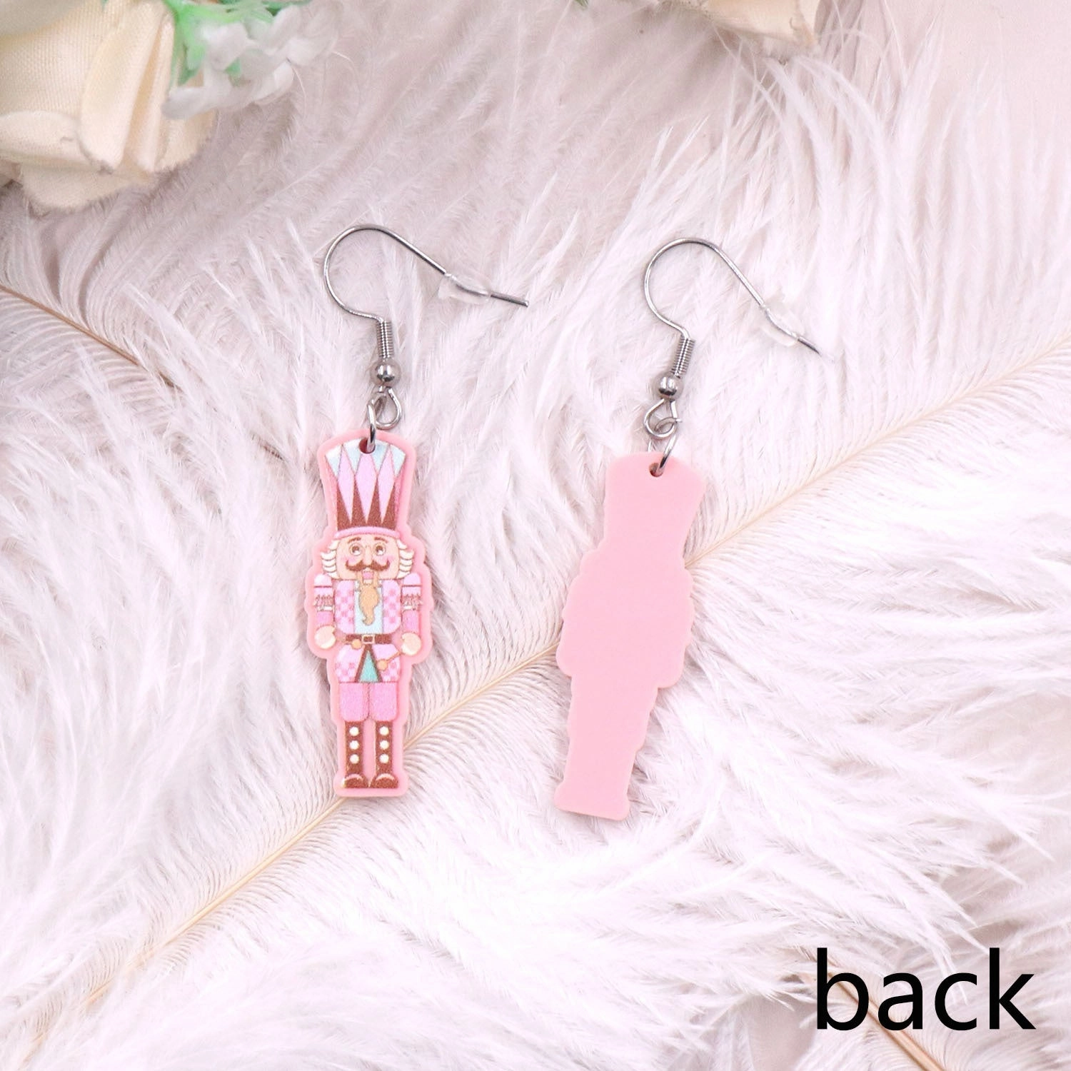 Wholesale Christmas Knight Pink Acrylic Earrings