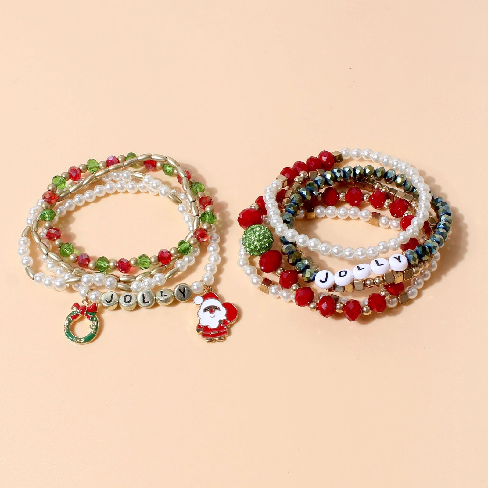 Wholesale Christmas Rice Beads Beaded Ornament Bracelet
