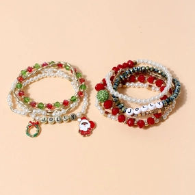 Wholesale Christmas Rice Beads Beaded Ornament Bracelet