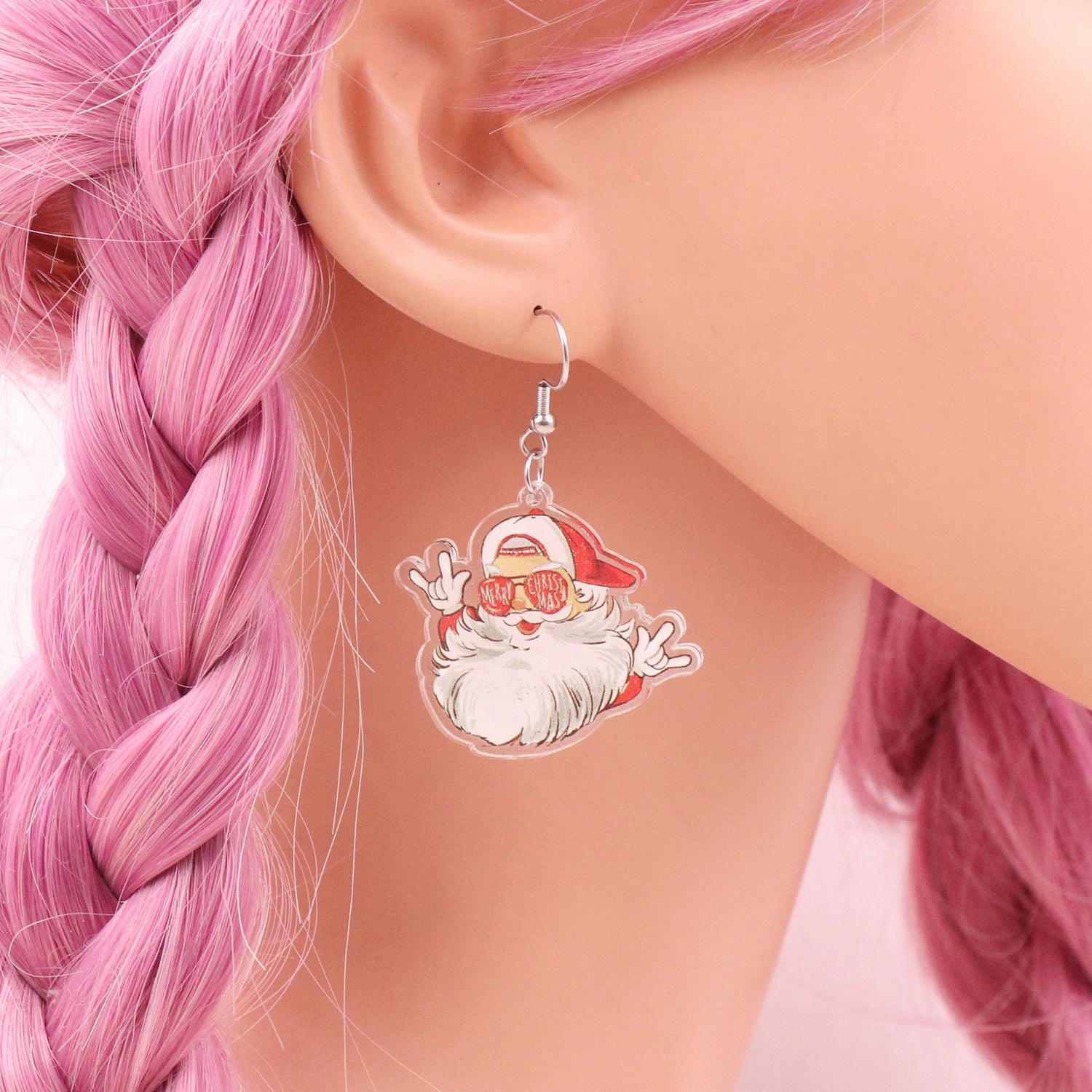 Wholesale Christmas Santa Claus Acrylic Earrings