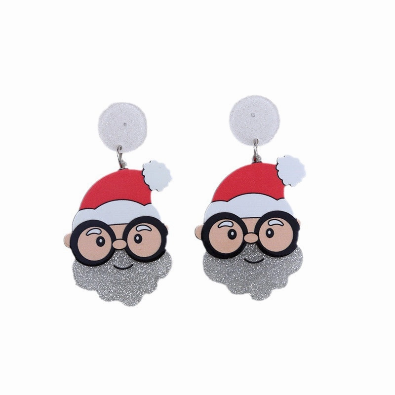 Wholesale Christmas Santa Claus Dwarf Christmas Tree Acrylic Earrings
