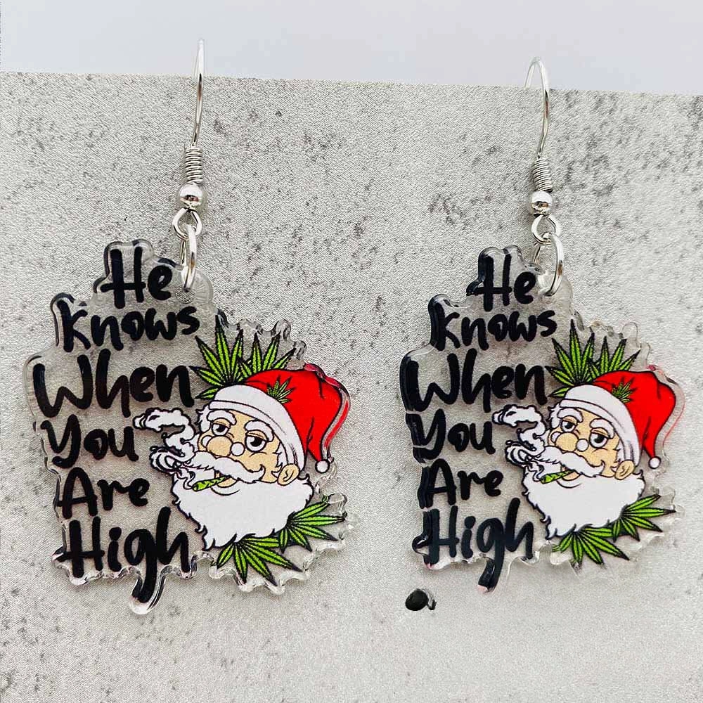 Wholesale Christmas Santa Claus Gingerbread Man Acrylic Christmas Earrings