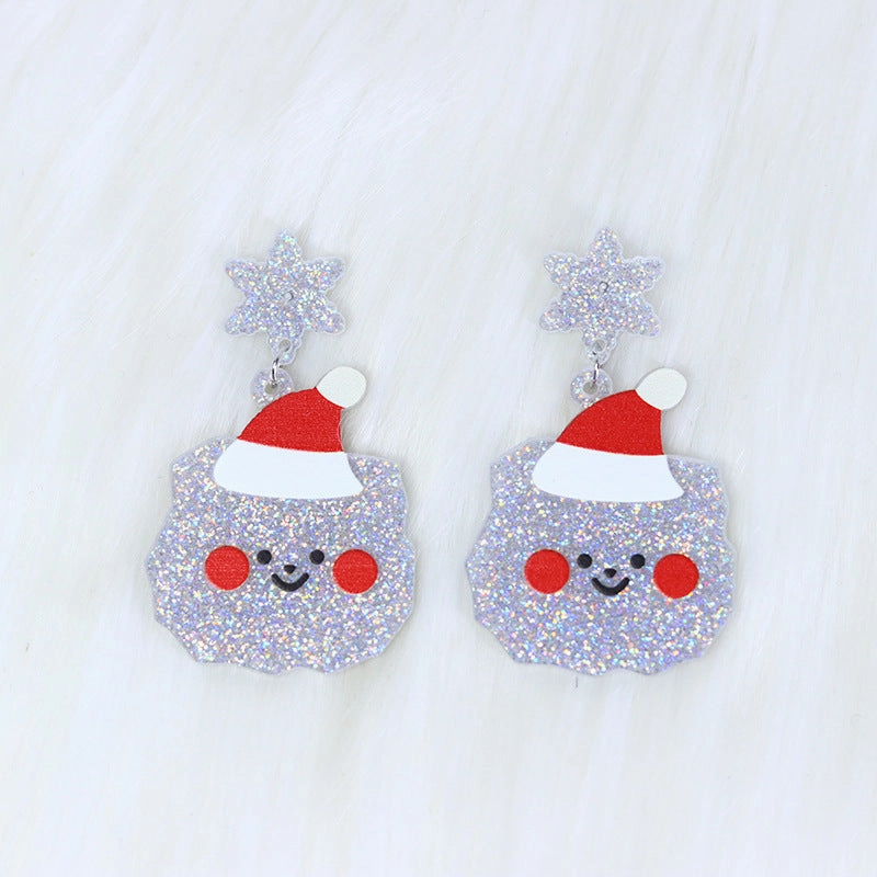 Wholesale Christmas Santa Claus Sweater Bells Acrylic Earrings