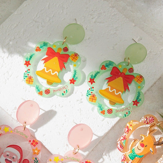 Wholesale Christmas Santa Elk Acrylic Earrings