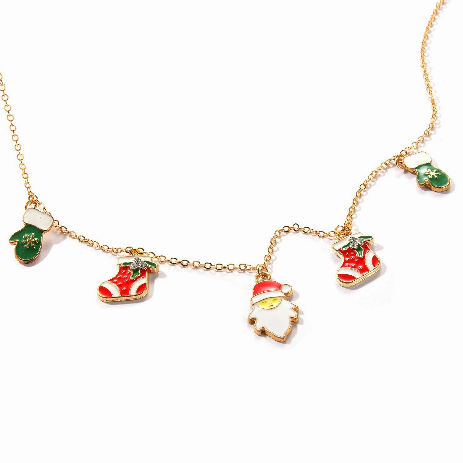Wholesale Christmas Series Snowman Sock Pendant Necklace