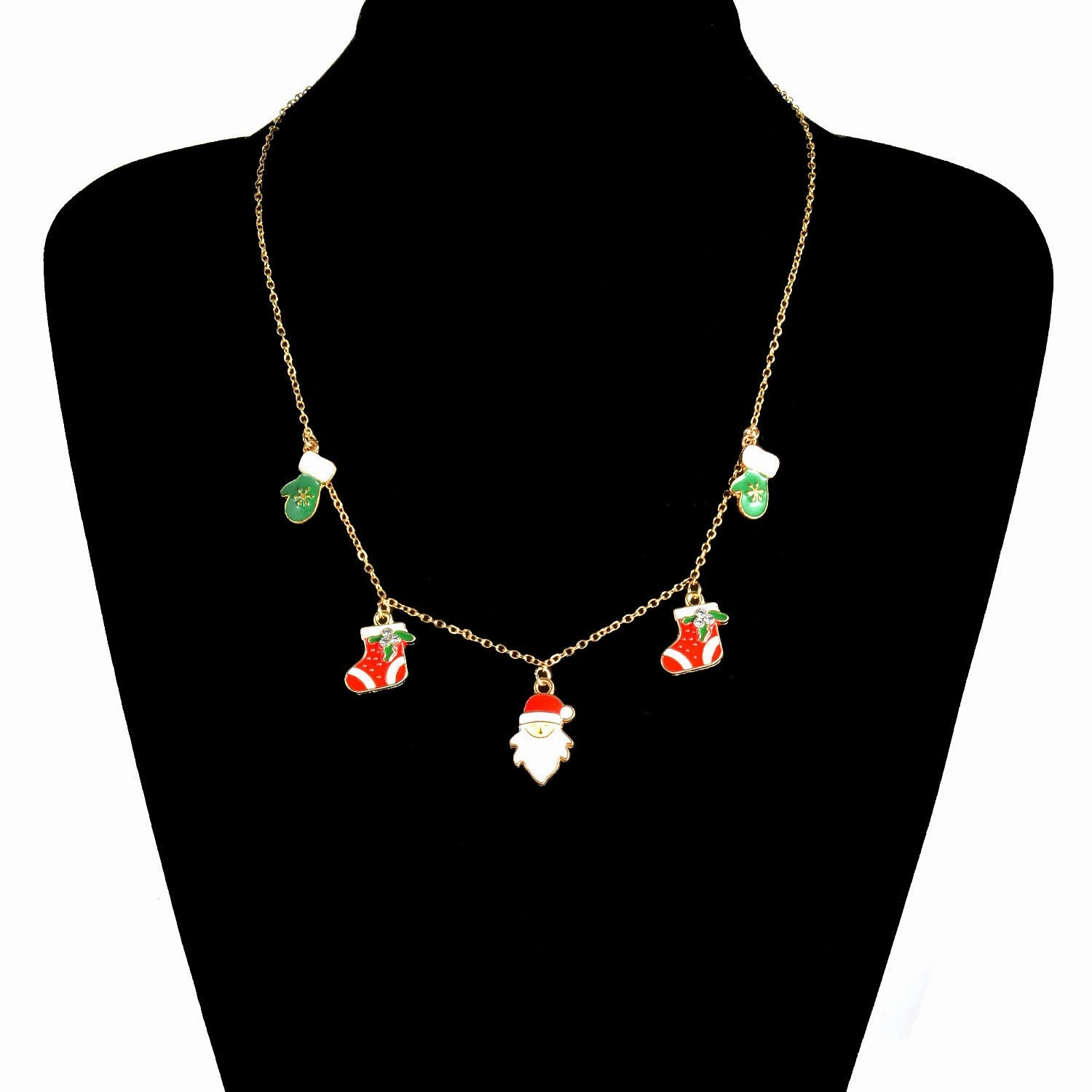Wholesale Christmas Series Snowman Sock Pendant Necklace