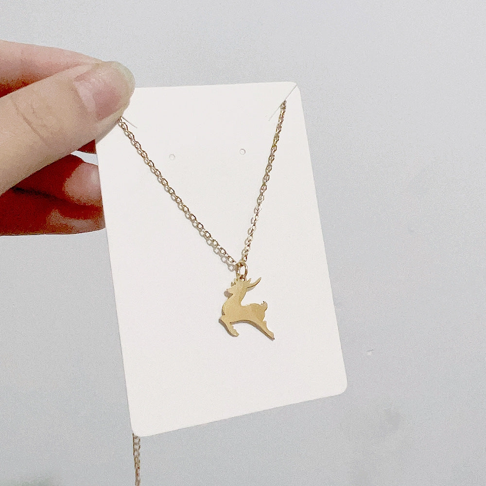 Wholesale Christmas Series Titanium Steel 18K Gold Necklace Clavicle Chain